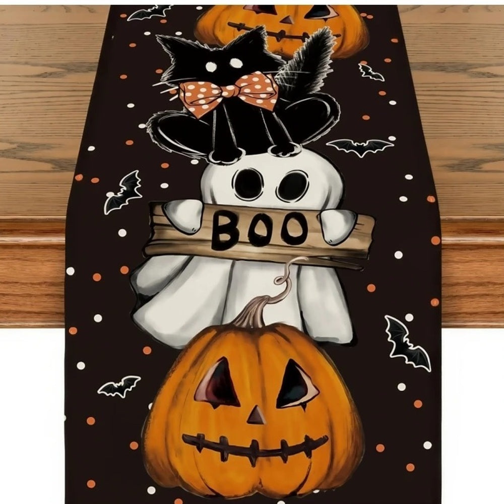 Boo ghost and black cat design
