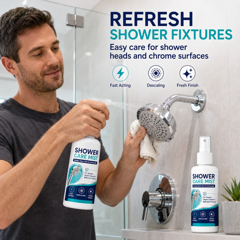 Spraying a showerhead to treat limescale