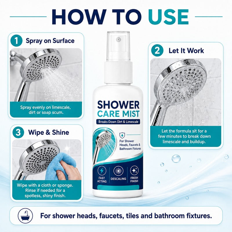 How to use: spray, leave, wipe