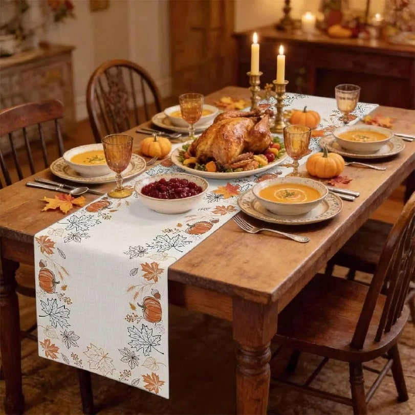 Runner on a laid dining table