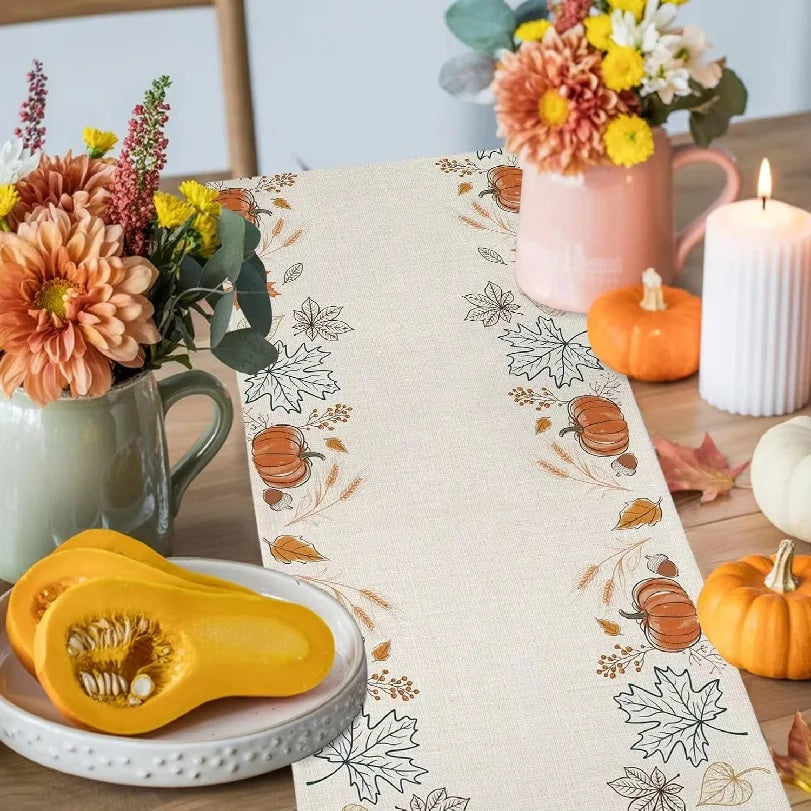 Close-up of the pumpkin and leaf border